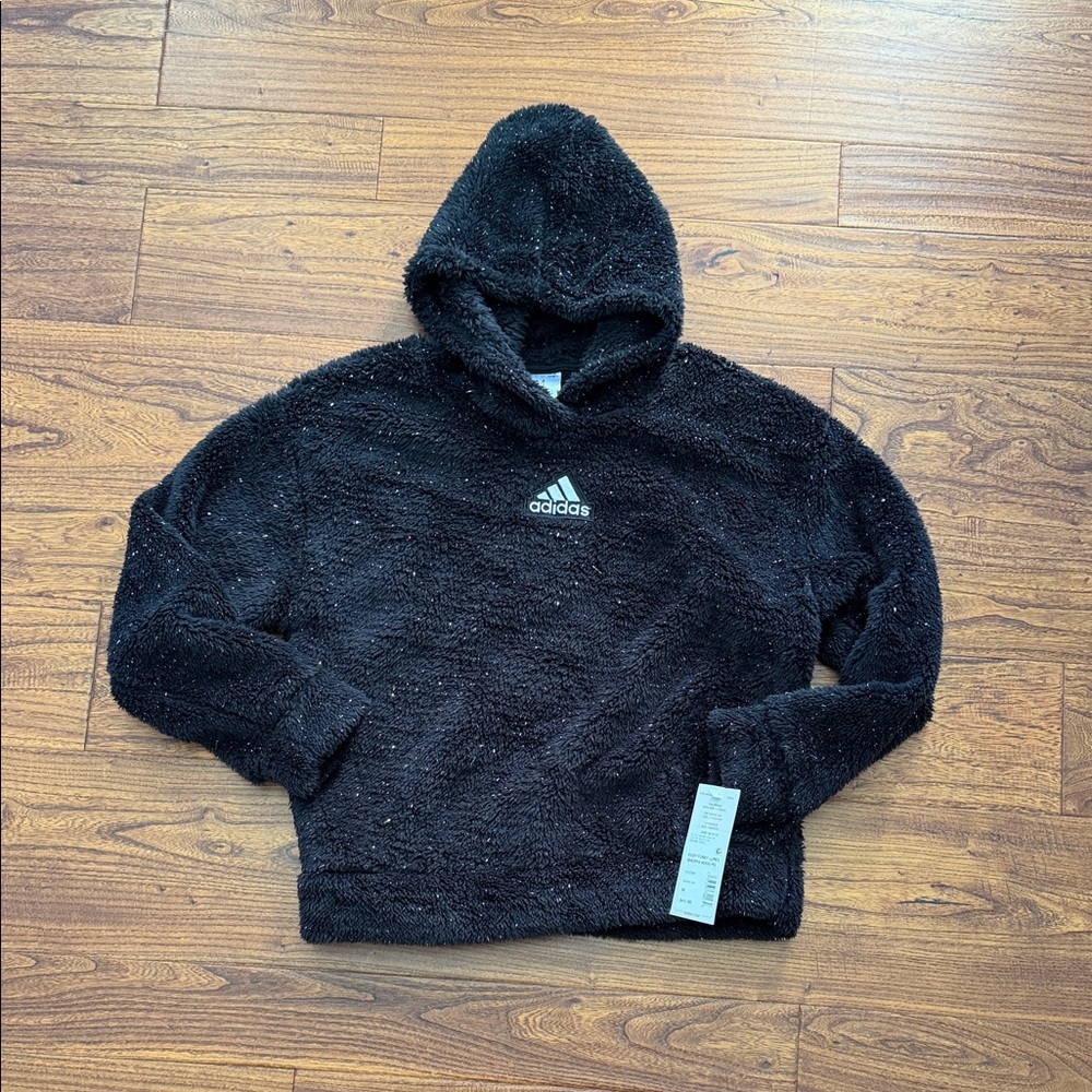 Girls Adidas Black Fleece Hoodie